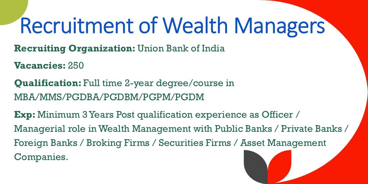 A professional wealth manager in formal attire reviewing financial charts, with Union Bank of India logo in the background.